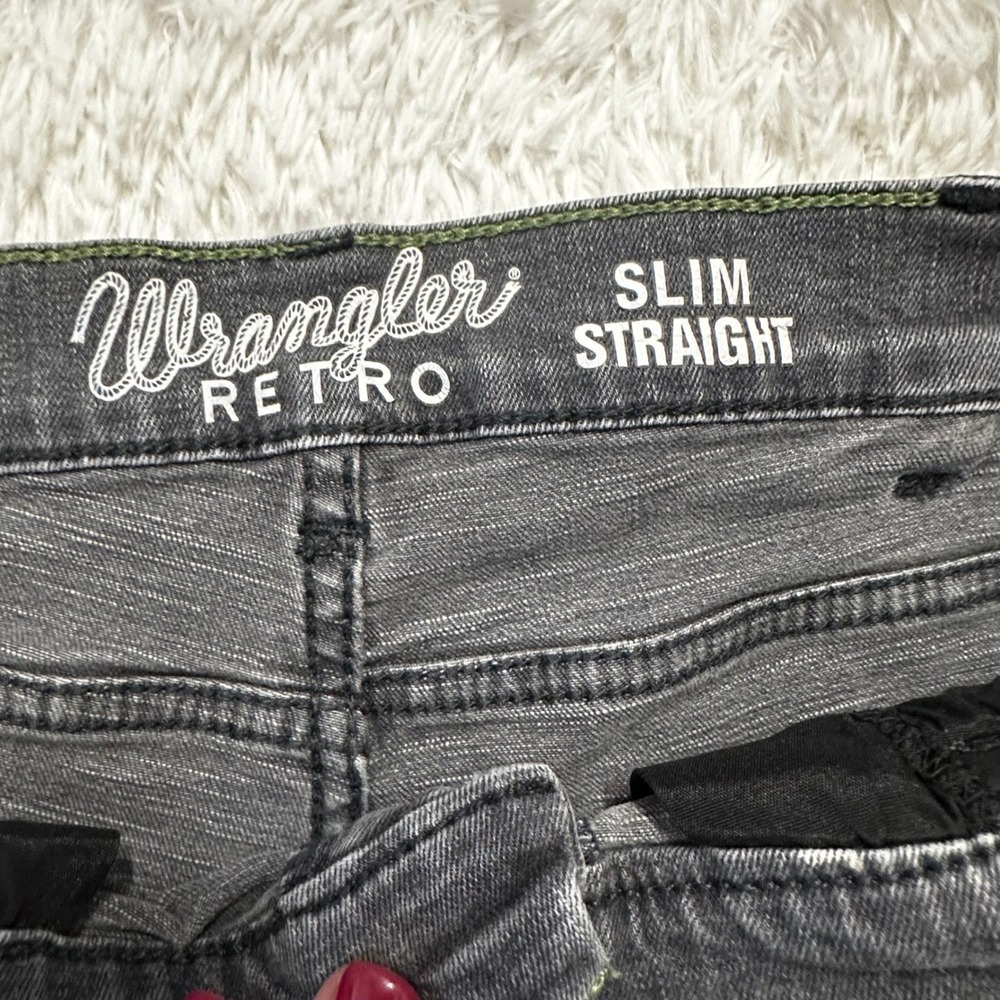 Wrangler Retro Slim Straight Mens Jeans  Grey 88MWZGD 36x34 Stretch Denim‎ - Picture 5 of 10